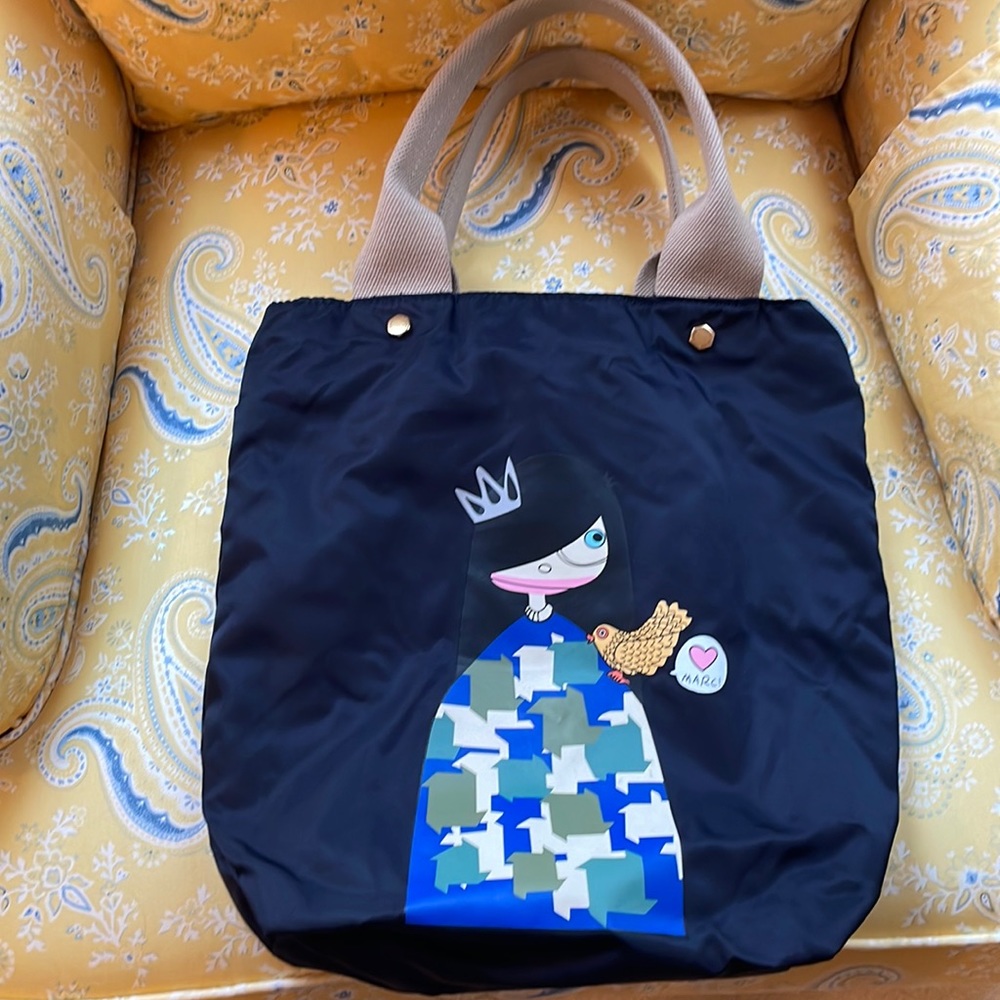 Marc By Marc Jacobs Black Tote with Multicolor Graphic